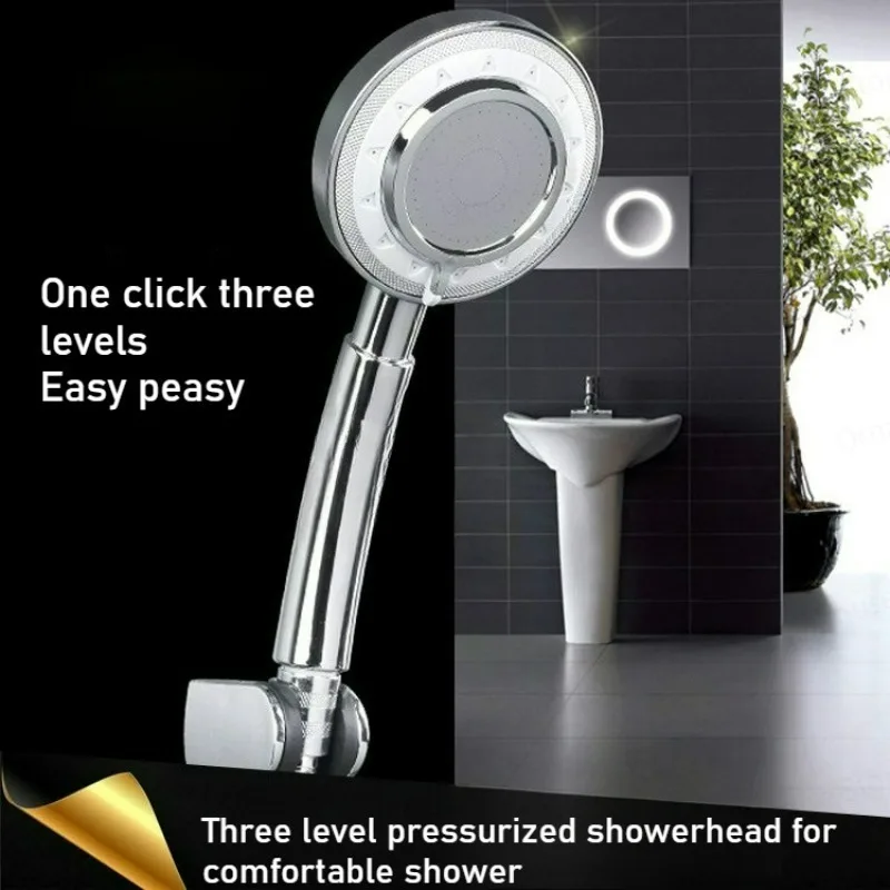 Detachable Cleaning Pressurized Showerhead with Three Levels Handheld Multifunctional Showerhead Water-saving Showerhead