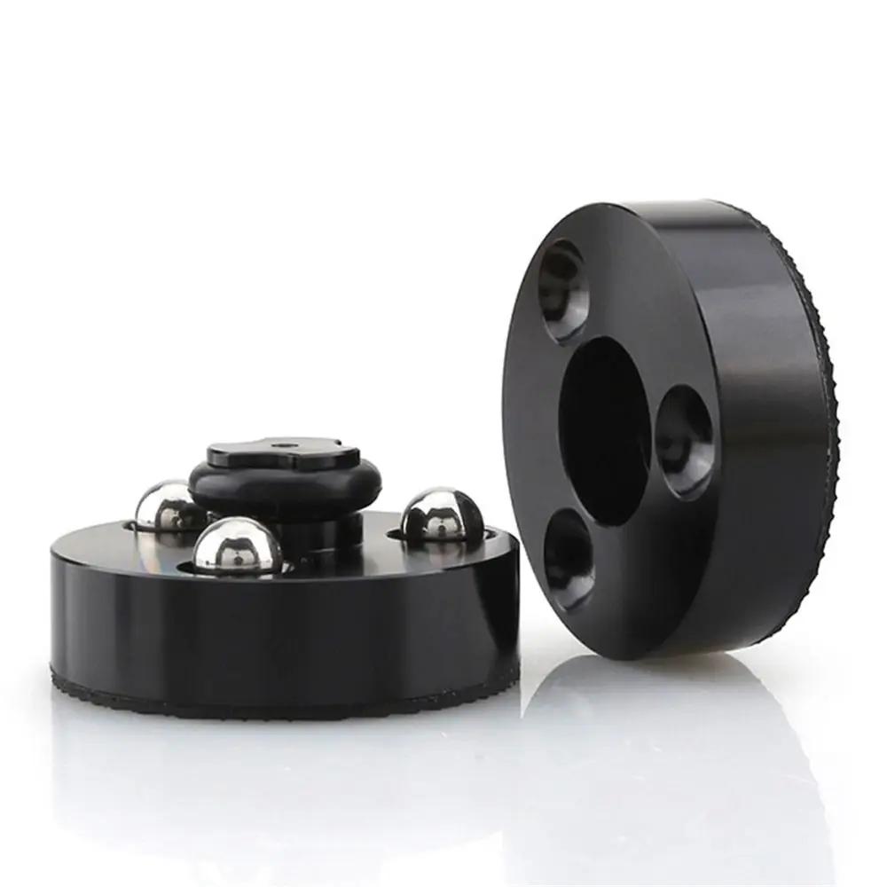 1Pcs 39x31mm HiFi Audio Isolation Feet Aluminum Magnesium Alloy Anodized Speaker Foot Pad Rubber Pads Steel Ball