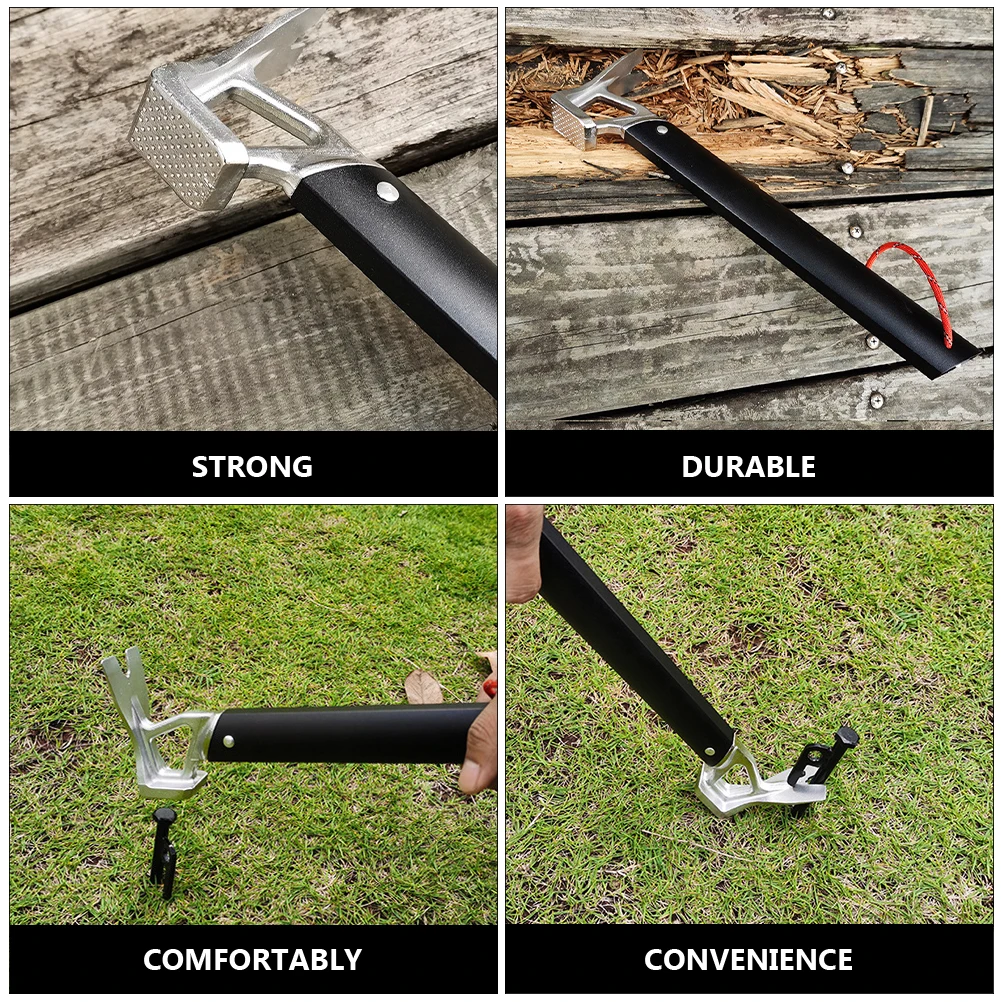 

Portable Camping Tent Hammer Steel Zinc Wood H Durable Multi function Survival Tools Outdoor Hiking Accessories