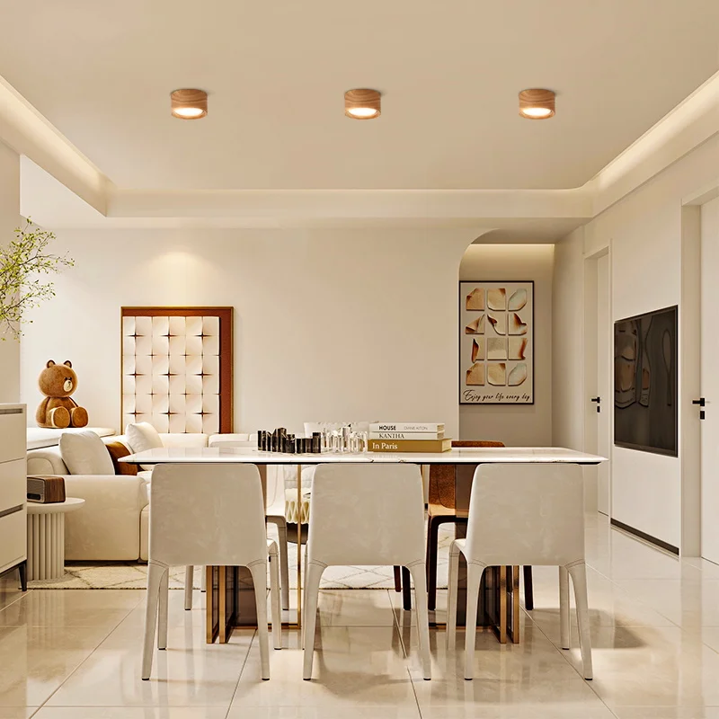 GX53 النازل مصباح السقف الخشبي 220 فولت مصابيح ديكور داخلي إضاءة الغرفة غرفة المعيشة الممر LED أسفل أضواء لغرفة نوم الشارع