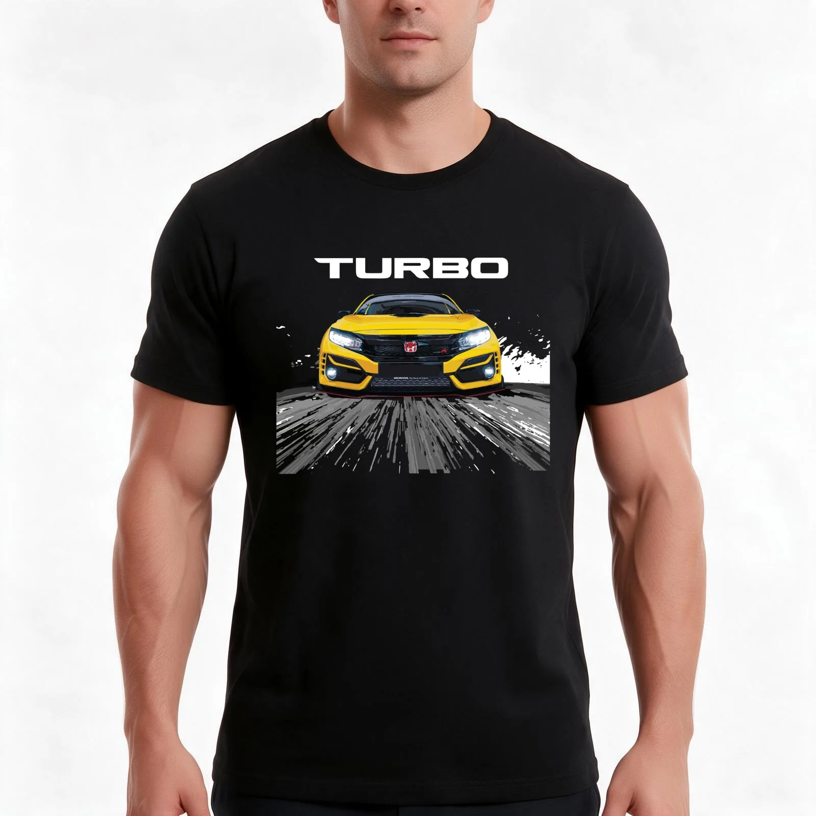 Turbo JDM Spoon FK8 Hatch anime style T-Shirt, Vintage Retro Graphic Tee, Unisex Summer Casual Streetwear Top