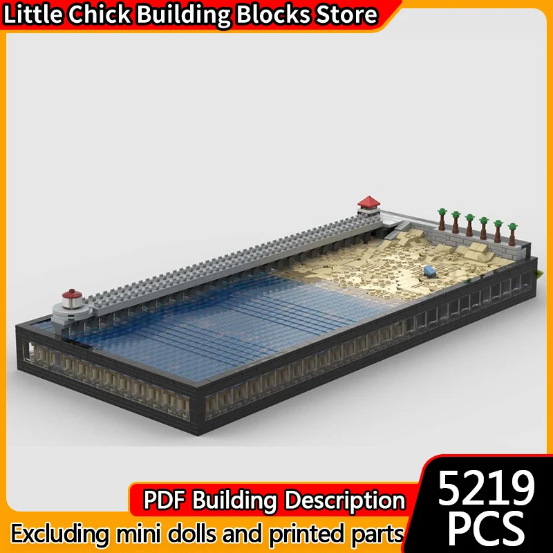 

Модель City Street View MOC, строительные кирпичи, зона морского пирса, модульная технология, детские праздничные подарки, сборные игрушки, костюм