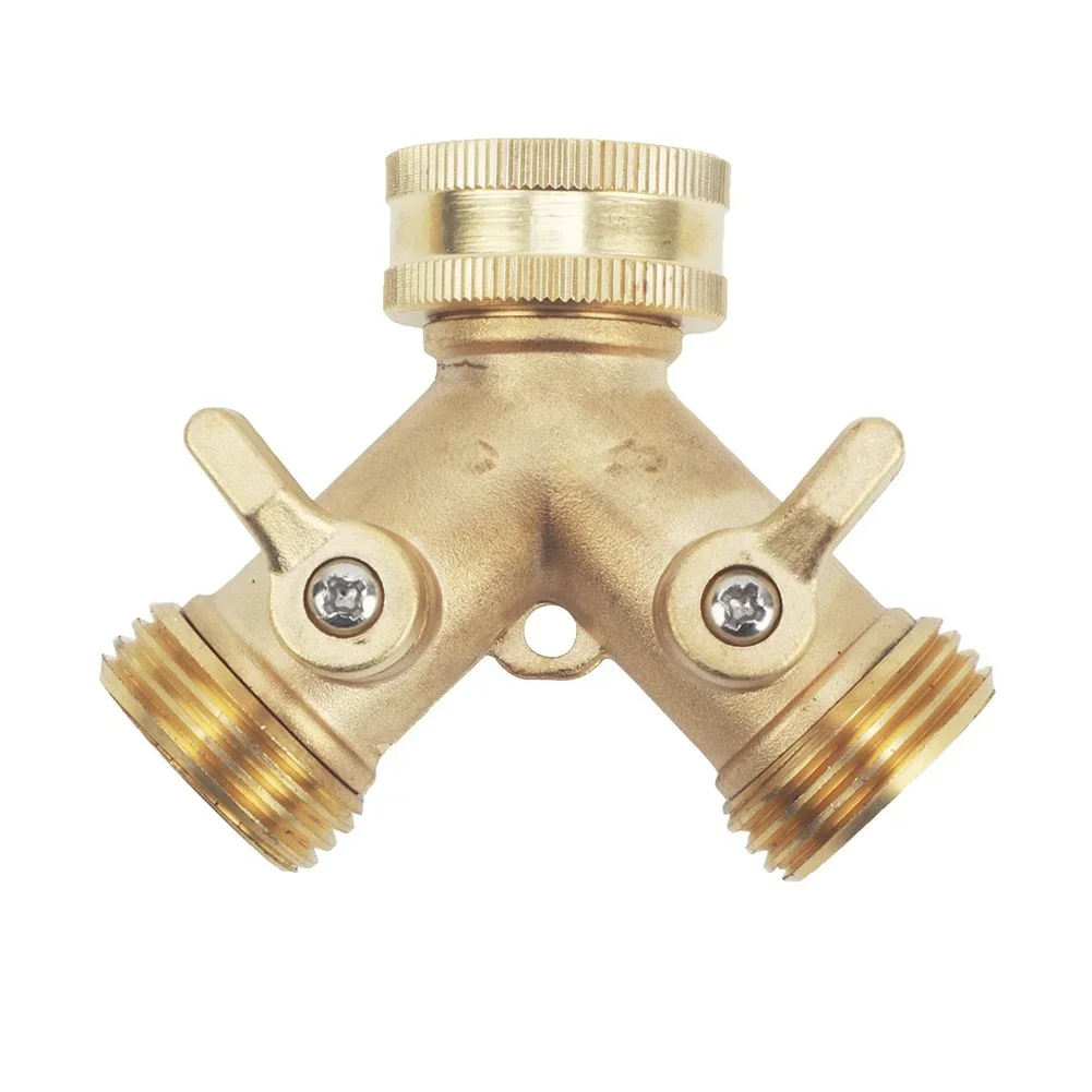 

Gardening Garden Hose Manifold Three-way Brass Hose Connector Brass Manifold Water Splitter 360 Rotatable Connection