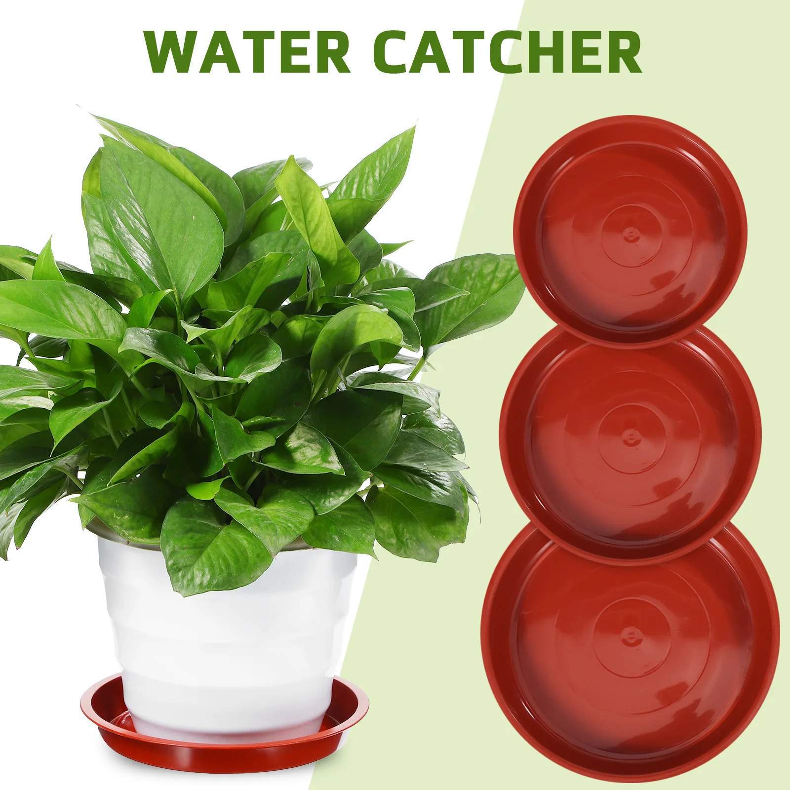 

12Pcs Plant Pot Saucers Plastic Round Plant Trays Water Catchers Flower Pot Drip Tray Indoor Outdoor Use Water Tray