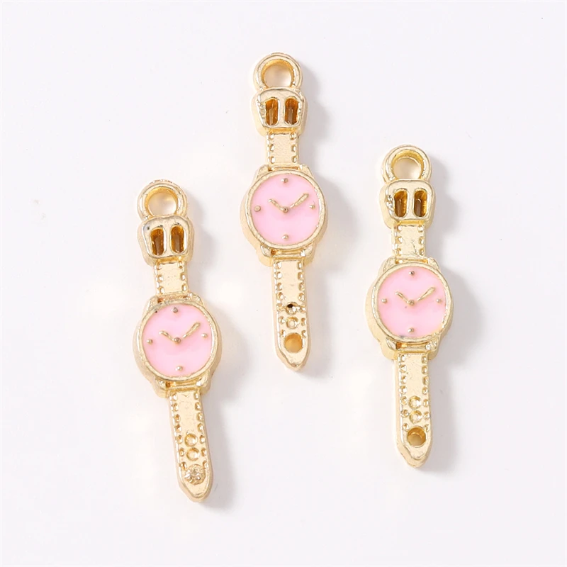 Duarte 20 Teile/los Niedliche Kleine Emaille Uhr Charms Anschlüsse für Schmuck Machen DIY Armbänder Halsketten Handgemachte Handwerk Liefert – Detail 4