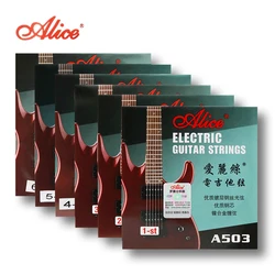 Alice A503 Cordes de Guitare Electrique Simple 1-6 cordes Cordes en alliage de nickel avec revêtement antirouille Accessoires de Guitare