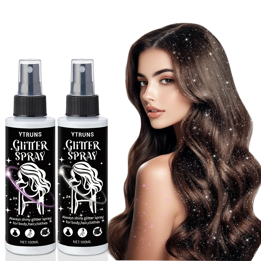 輝くグリッターハイライタースプレー - フェスティバル、パーティー、ナイトライフにぴったりの輝きを添える
