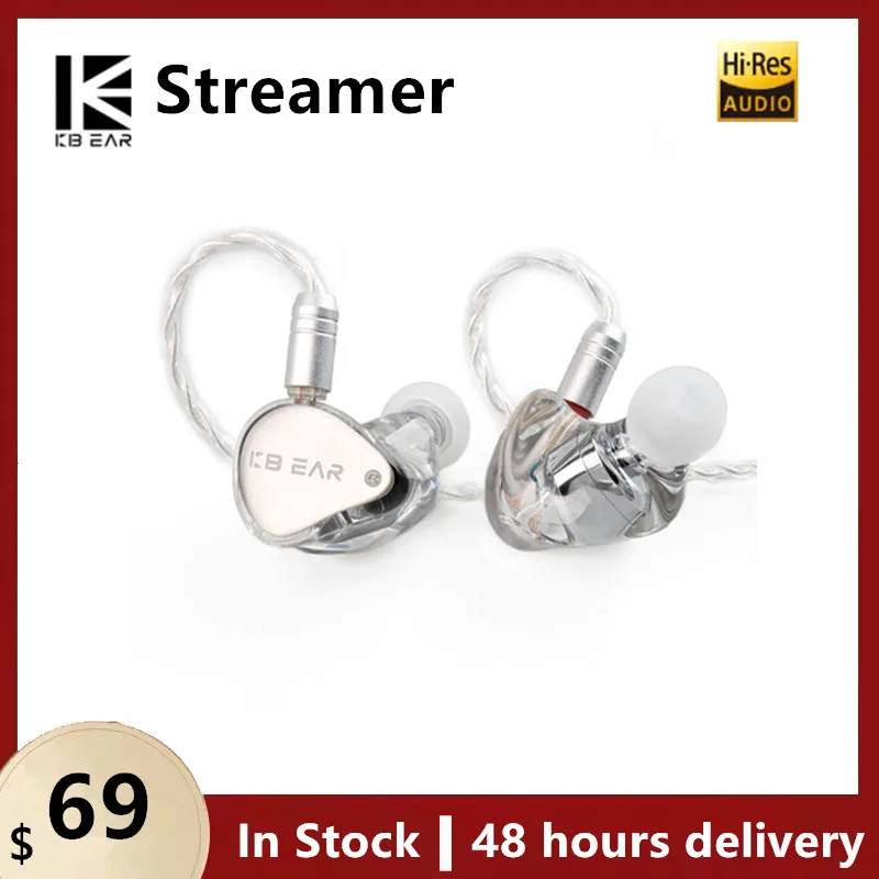 

KBEAR Streamer 2PIN 0.78MM Single Dynamic In-Ear HiFi Headphones 10MM PEK Diaphragm DD 5N Wire Music Sports Iem Earbuds Earphone