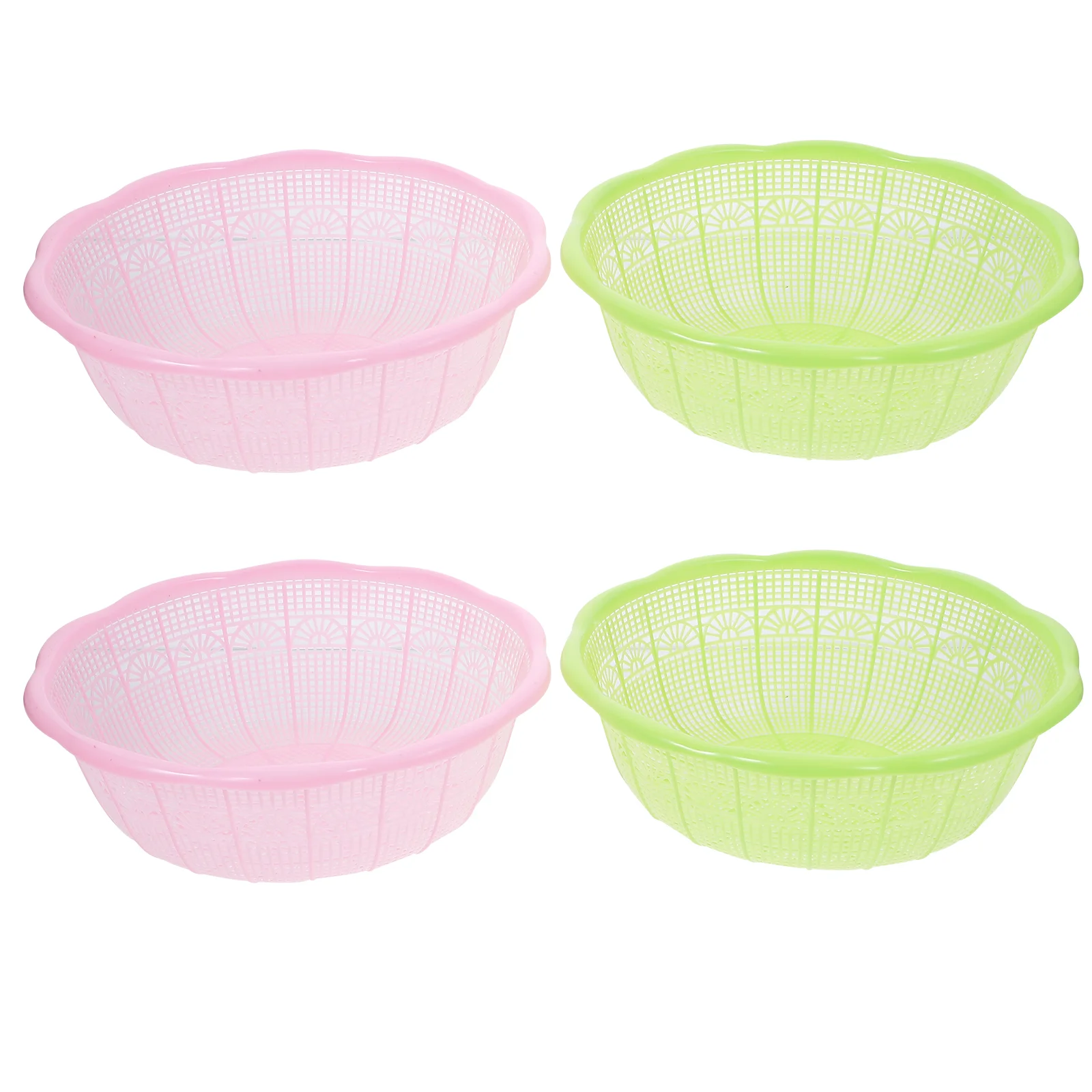 

4 Pcs Premium Plastic Vegetable Drainer Bowl Set Multi Function Rice Sieve Basin Fruit Vegetable Washing Basket for Efficient