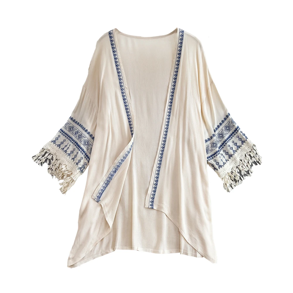 Été nouveau coréen Sle ample longue chauve-souris Sve gland blanc Protection solaire ouvert Cardigan femmes décontracté mince vêtements d'extérieur