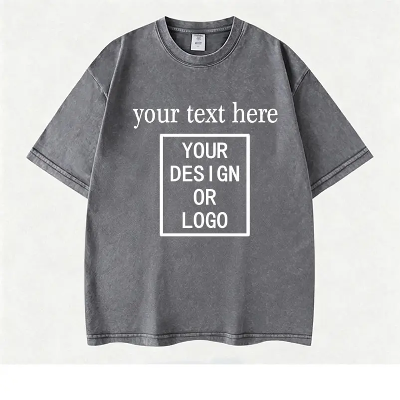 Custom Men's Cotton T-shirt Personalized Your Design Here Custom Text Retro Style T Shirts Women Men Add Your Own Design