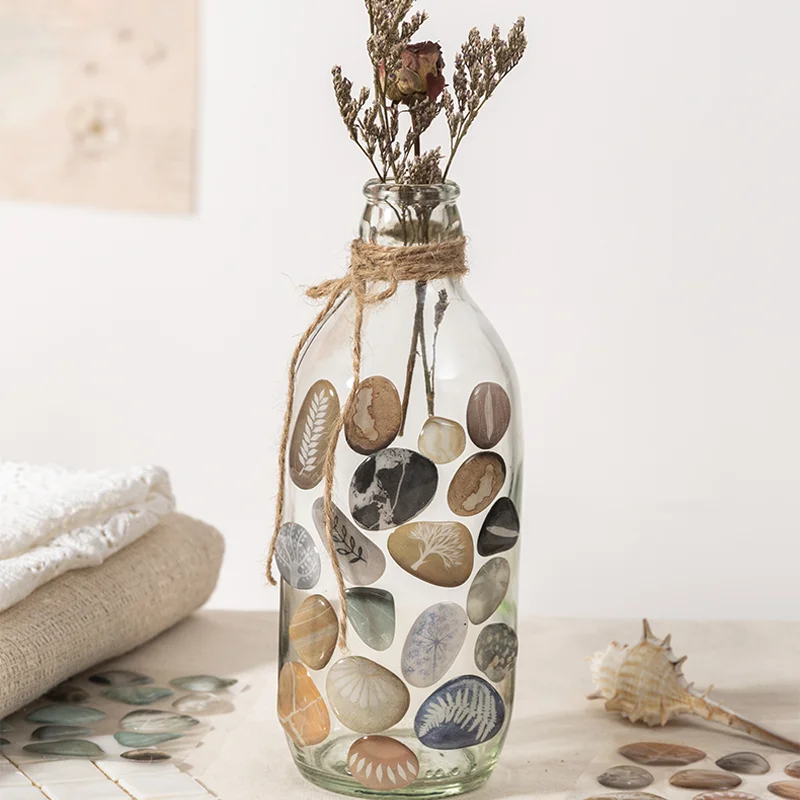 Mr. Paper 4-Style Pebble World Stickers - Natural Theme 3D Resin Diorama, DIY Creative Collage for Journal, Scrapbook & Frame