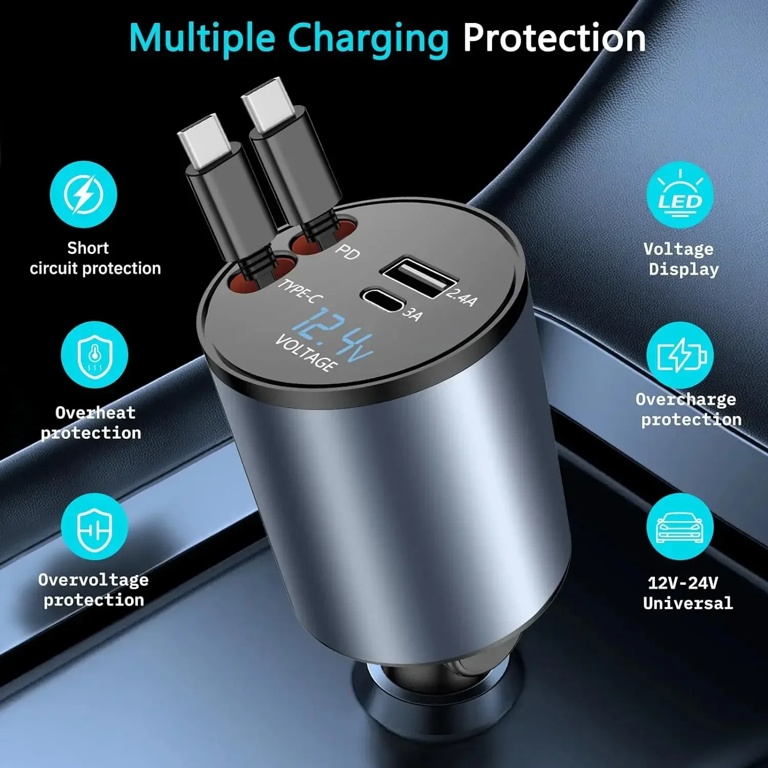 4 in 1 Car Charger 31.5\