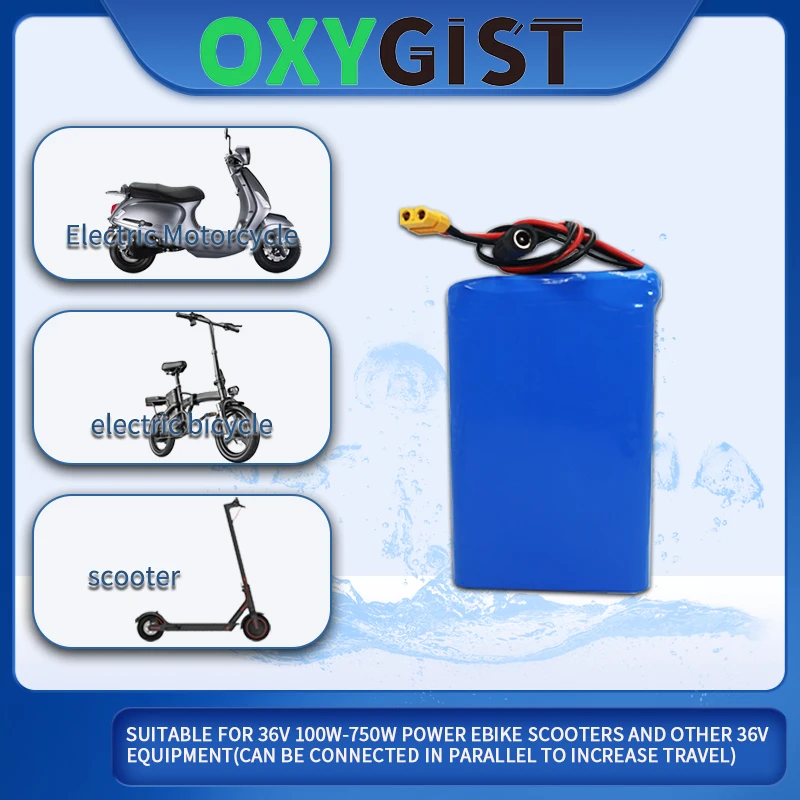 OXYGIST 36V 3.6Ah-7Ah 10S2P 450 watts 18650 li-ion batterie 15A BMS 36V scooter électrique monocycle ebike m365 pro étendre la portée