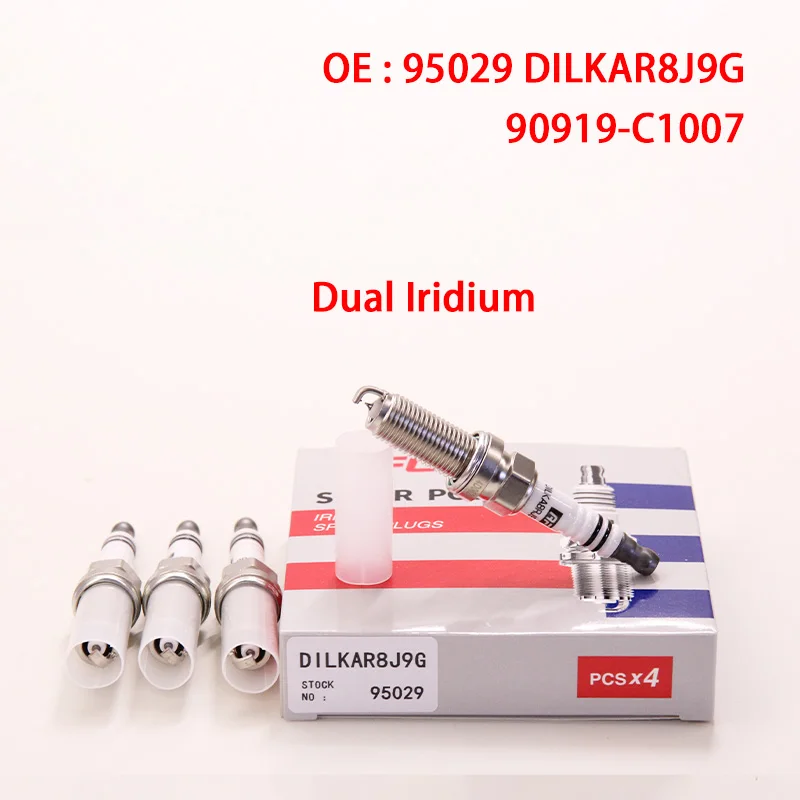 

Spark Plug Dual Iridium DILKAR8J9G 95029 For Toyota C-HR Corolla LEVIN 2016- 8NR-FTS 9NR-FTS 90919C1007 90919-C1007