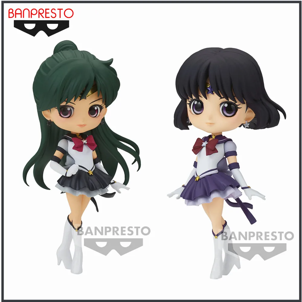 In Stock Original Anime Figures Bandai Sailor Moon Meiou Setsuna Qposket Sailor Saturn Tomoe Hotaru Qposket PVC Toys Action Doll