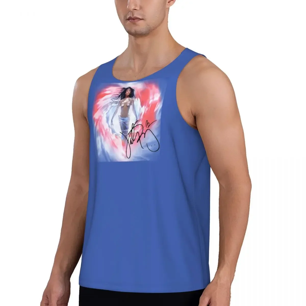 Quick Dry Katy Perry Autograph Gym Tank Muscle Sleeveless Shirt Bodybuilding Breathable Vest