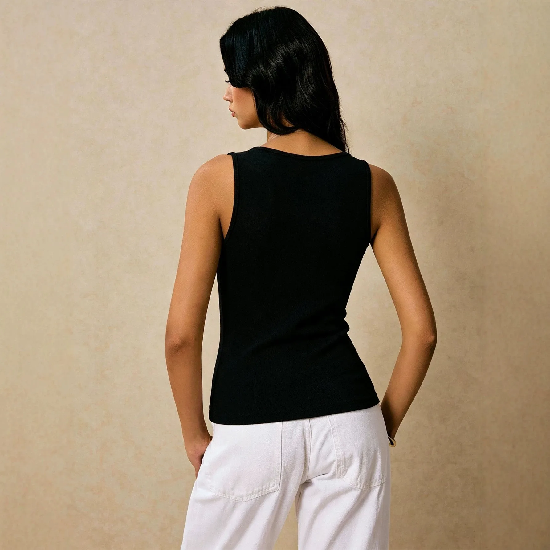 Off Shoulder Slim Fit Top Regular Length Elegant with No Built in Bra Pad Wear as Inner or Outer Daily Tank Top Date for Women