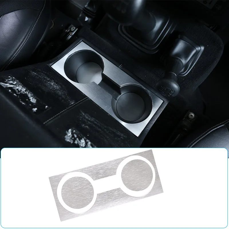 Aluminum Alloy Car Central Water Cup Holder Sequin Decorative Frame Sticker For Land Rover Defender 2004-2018 Car Accessories