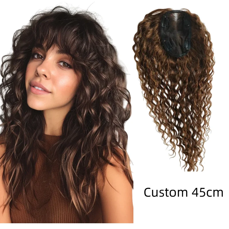 Human Remy Hair Hair Piece Swiss Lace 13x14cm 10inch Body Wave Hair Extensions Hand-Tied Color #60 #2 Wholesale