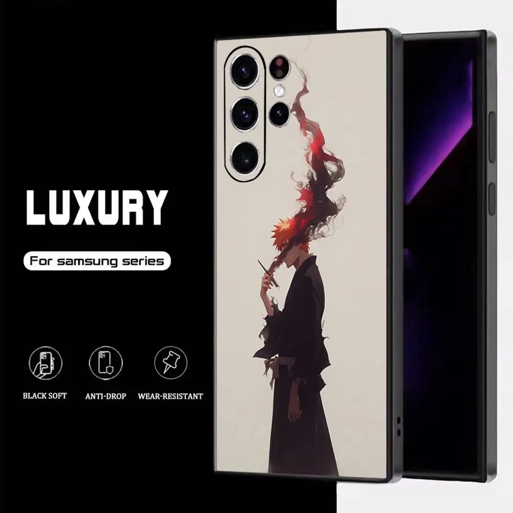 Etui na telefon B-Bleach I-Ichigo Kurosaki do Samsunga S25, S24, S23, S22, S21, S20, S10, Ultra, Plus, Lite, FE, miękki silikonowy czarny pokrowiec