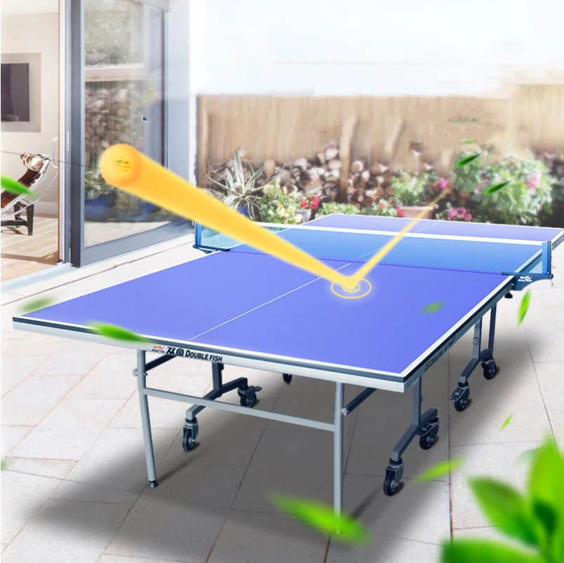 Standaard Indoor Tafeltennistafel Verplaatsbaar Opvouwbaar Eenvoudig Te Monteren Pingpongtafel Voor Thuisgebruik