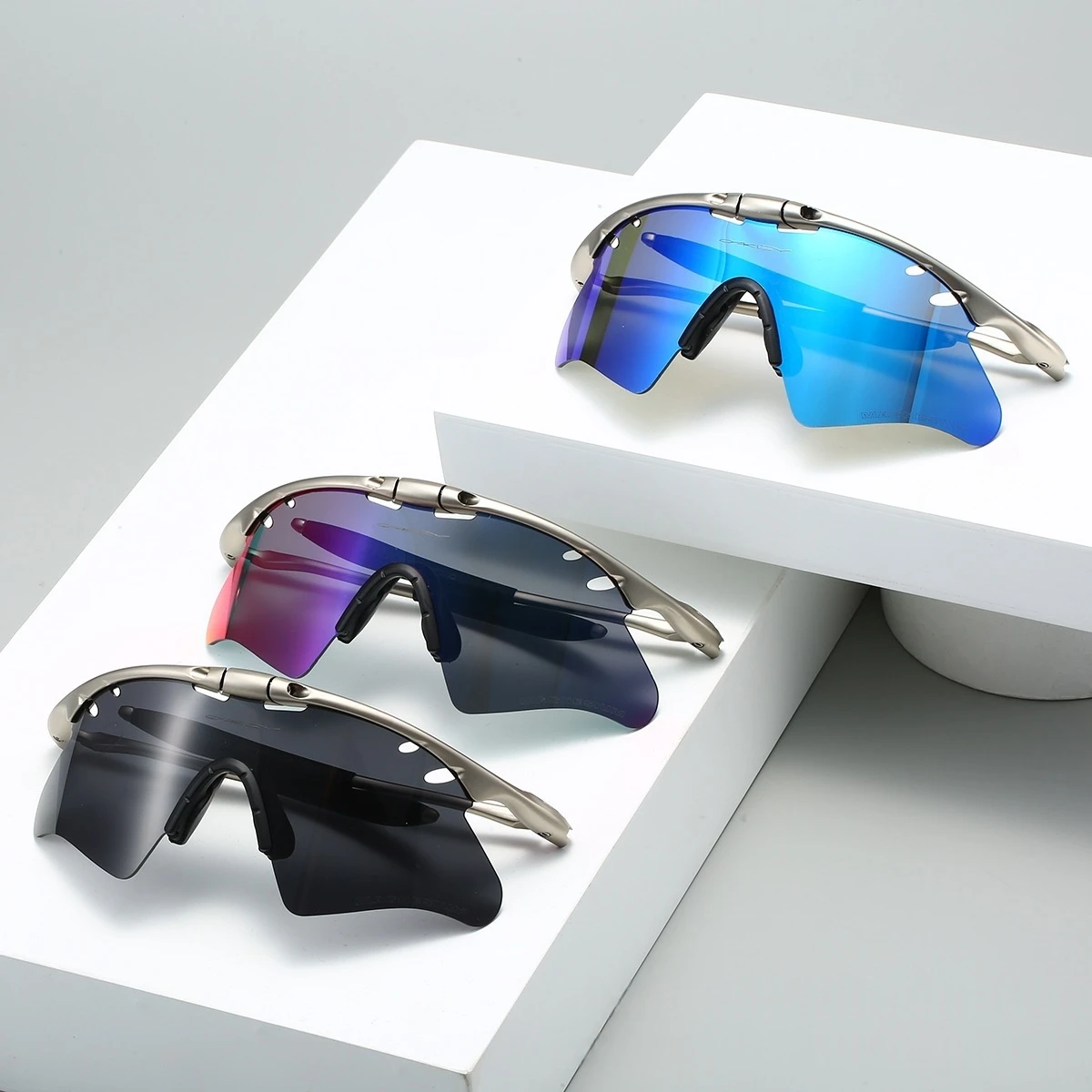 

Vintage Oversized Sunglasses Men Women Fashion Half Frame Sunglasses for Men Driving Goggles Polarized UV400 Bicycle Glasses
