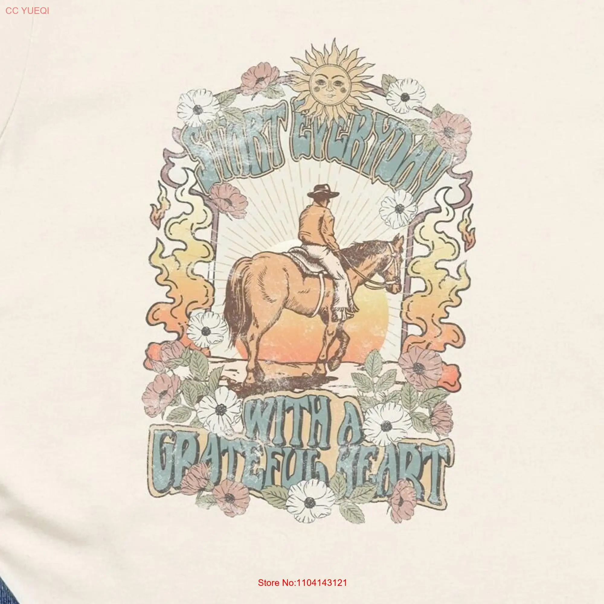 Grateful T Shirt Retro Start Every Day With a HearT Cool Cowboy long or short sleeves