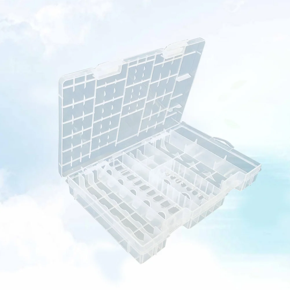 

Storage Case Clear Compact Organizer Box With Handle For Aa Aaa 9V Batteries Holder Container