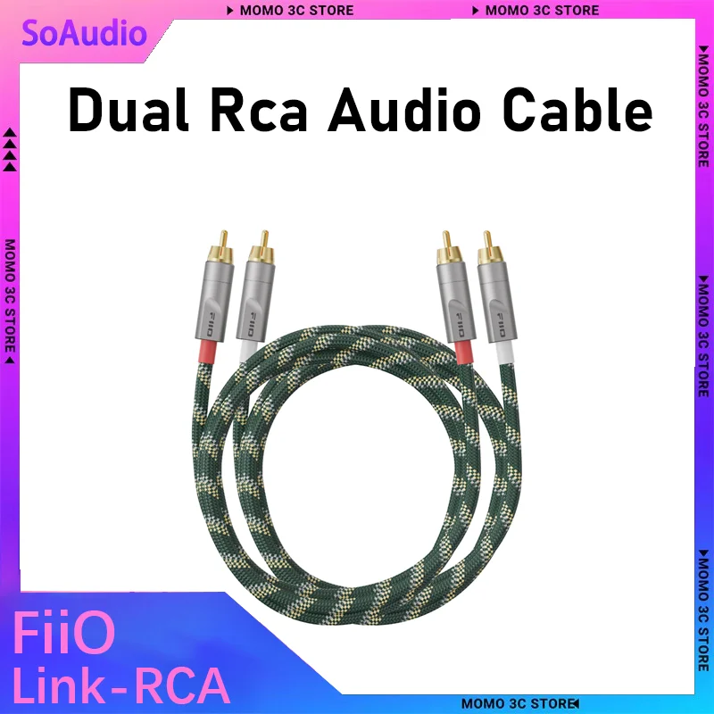 

Fiio Link-RCA,Dual Rca Audio Cable, Link Series, Single-Crystal Copper Silver-Plated,Aluminum alloy plug housing