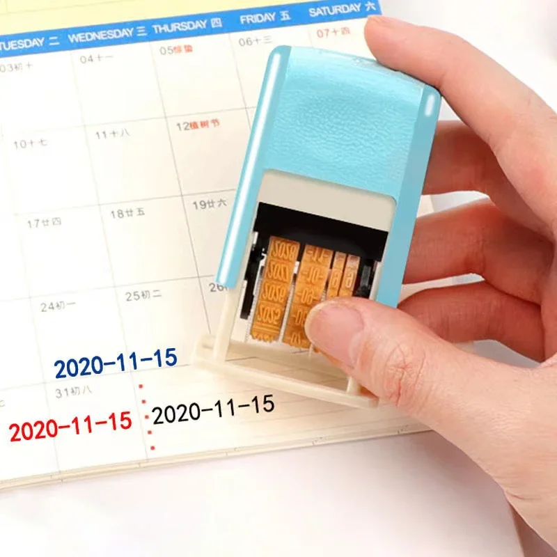 DIY Hand Account Date Stamps Reusable Practical ABS Adjustable Universal Office Supplies