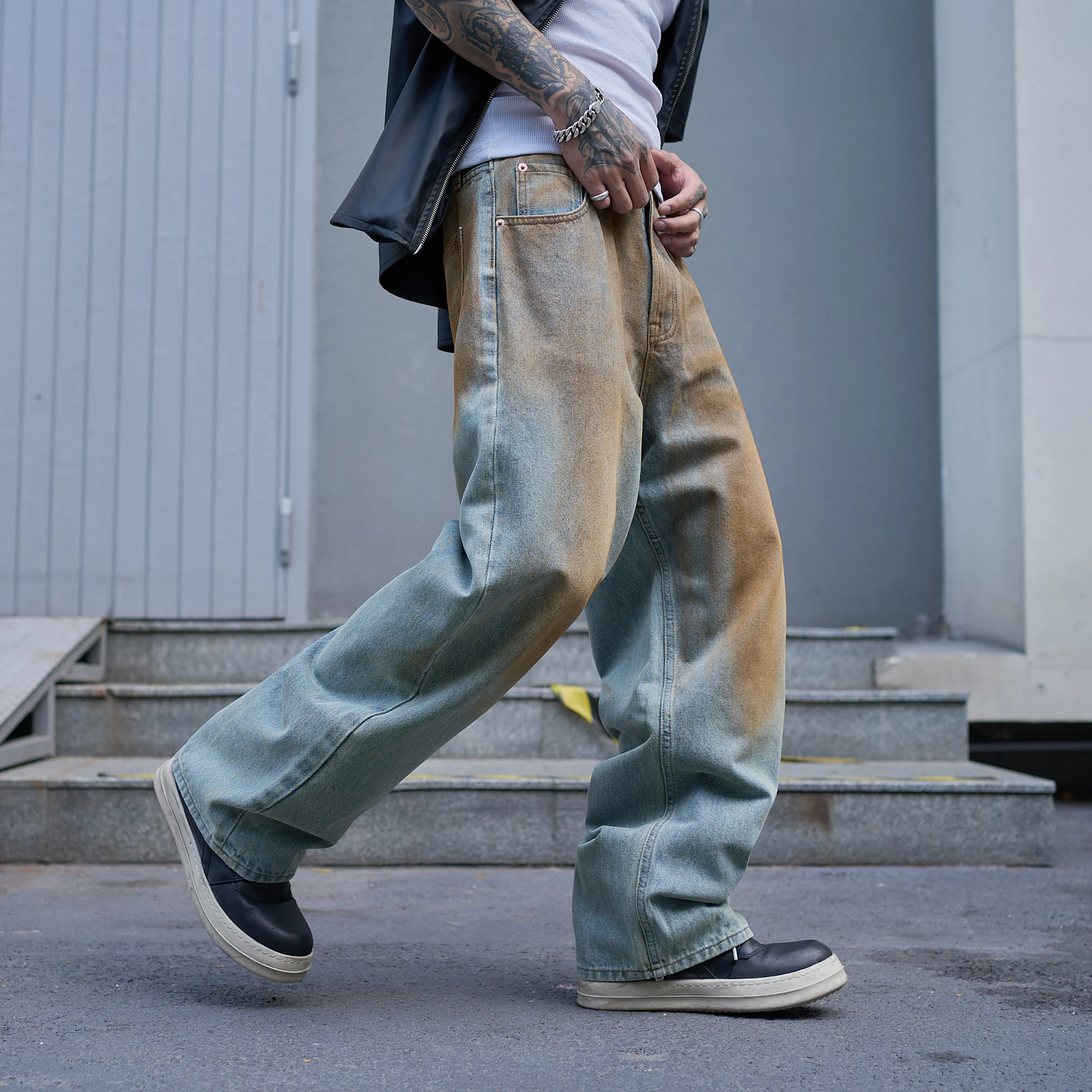 A03 RockCanRoll Good Quality  Washed Loose Fitting Stylish Fashion Denim Jeans