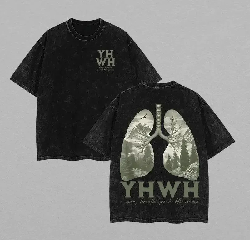 valentine shirts YHWH Christian Washed T-Shirt, Jesus Tee, Jesus Tshirt , Christian Apparel Streetwear Menswear Oversized Top Me