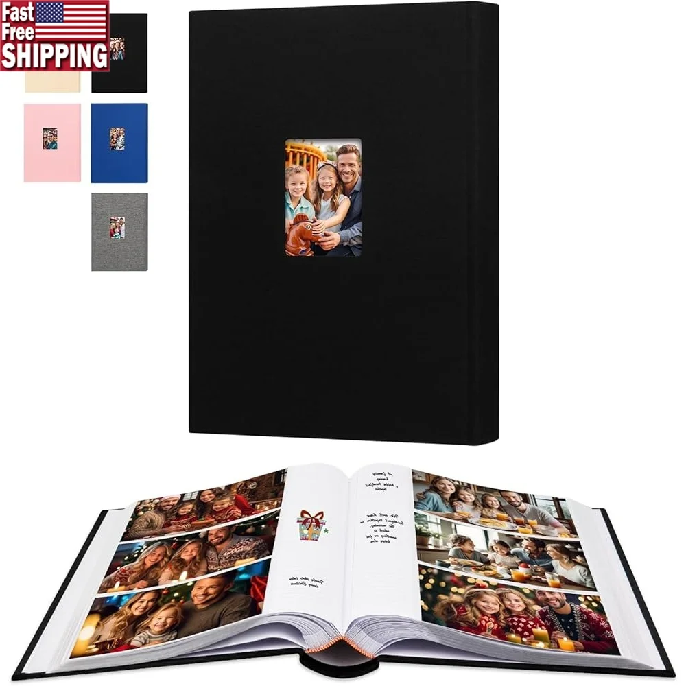 

450 Pockets 4x6 Photo Album with Writing Space Linen Cover Acid Free Storage Wedding Graduation Memories