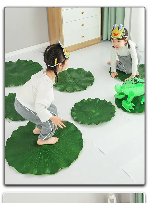 Kinder-Lotusblatt-Sprungmatte Set Sensorisches Training EVA-Schaum Frosch-Sprungspiel Spielrequisite für Kinder Kindergarten – Detail 4