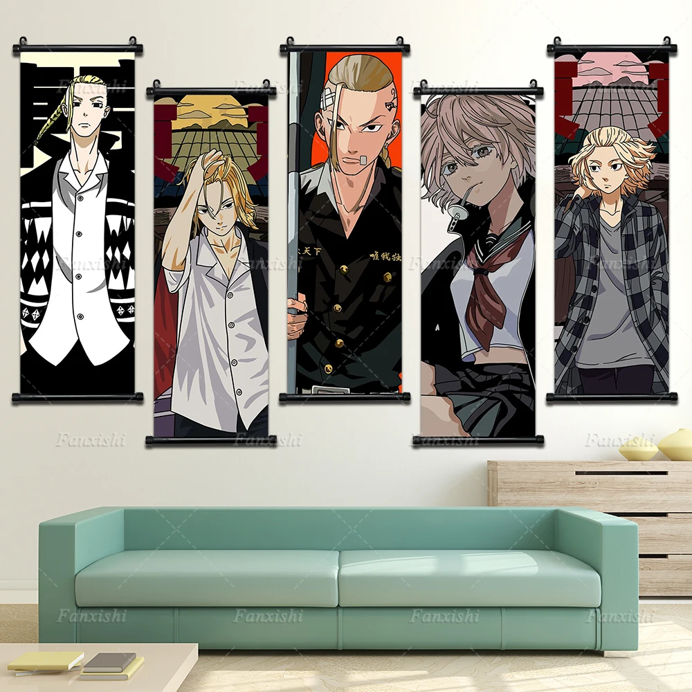 

Japan Anime Characters Wall Art Mikey Tokyo Revengers Canvas Scroll Painting For Boy Gift Poster For Home Room Decor Pictures