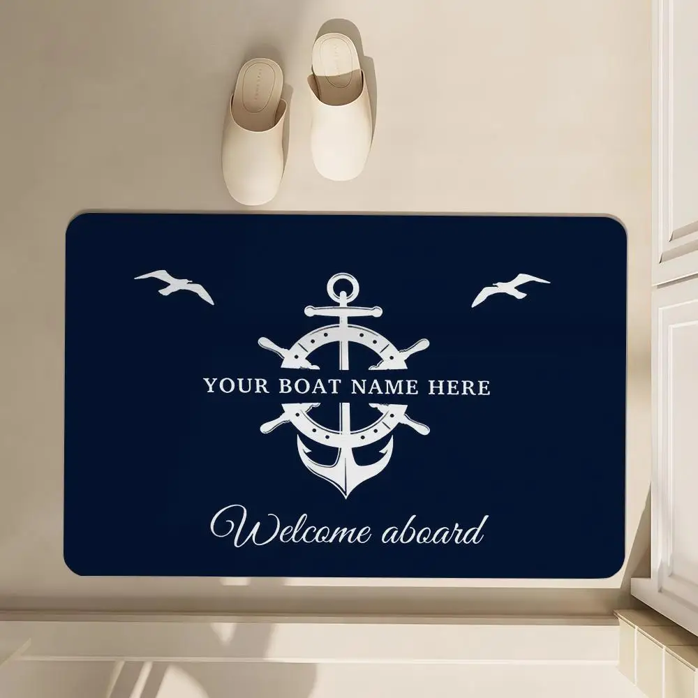 

Custom Boat Name Floor Mat Bathroom Soft Diatomaceous Mud FloorMat Bathroom Absorbent Mat,Bedroom Mat