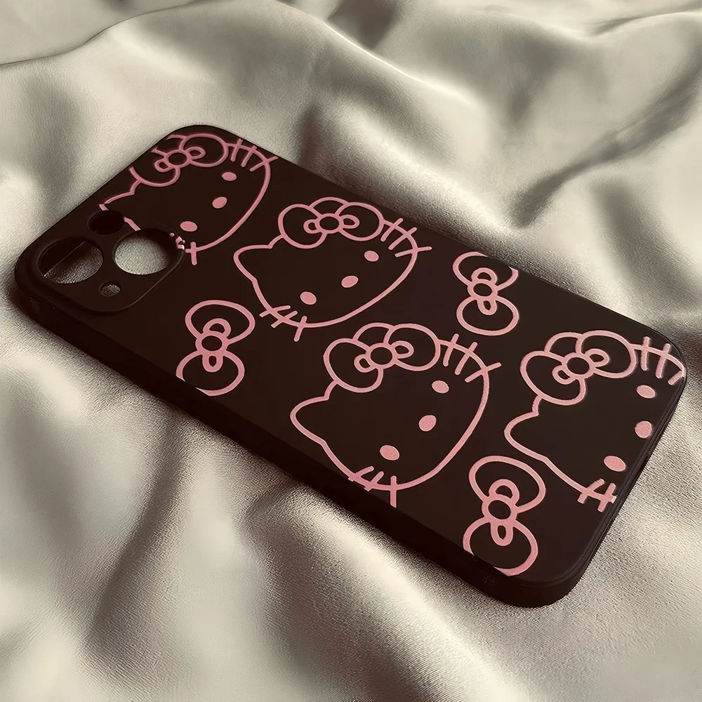 Kawaii sanrios hellos kittys roztomilá telefon pouzdro pro iPhone 16 15 14 13 12 11pro pro maxi mini mala X xsmax plus Y2K kreativní silikon zakrýt