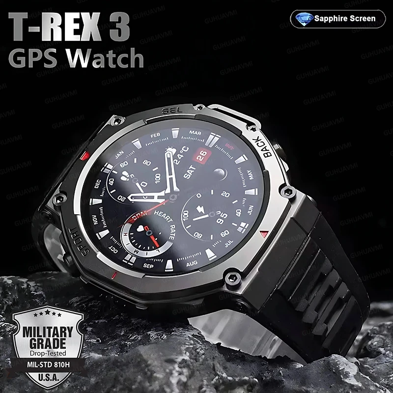 2026 NEW Men Outdoor Military Tactics SmartWatch Built-in GPS Compass Altimeter 10ATM Waterproof 170 Spor Bluetooth Call Watches