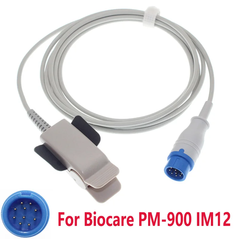 

Compatible With Spo2 Sensor of Biocare PM-900 IM12 Patient Monitor Adult/Child/Neonate/Finger/Ear Oximetry Cable 10pin 3m