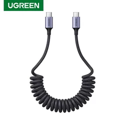UGREEN Car Spring USB C Cable Type C To Type C Cable 100W PD Fast charging For Apple huawei Samsung iPhone 15 ipad charger 5A 2m