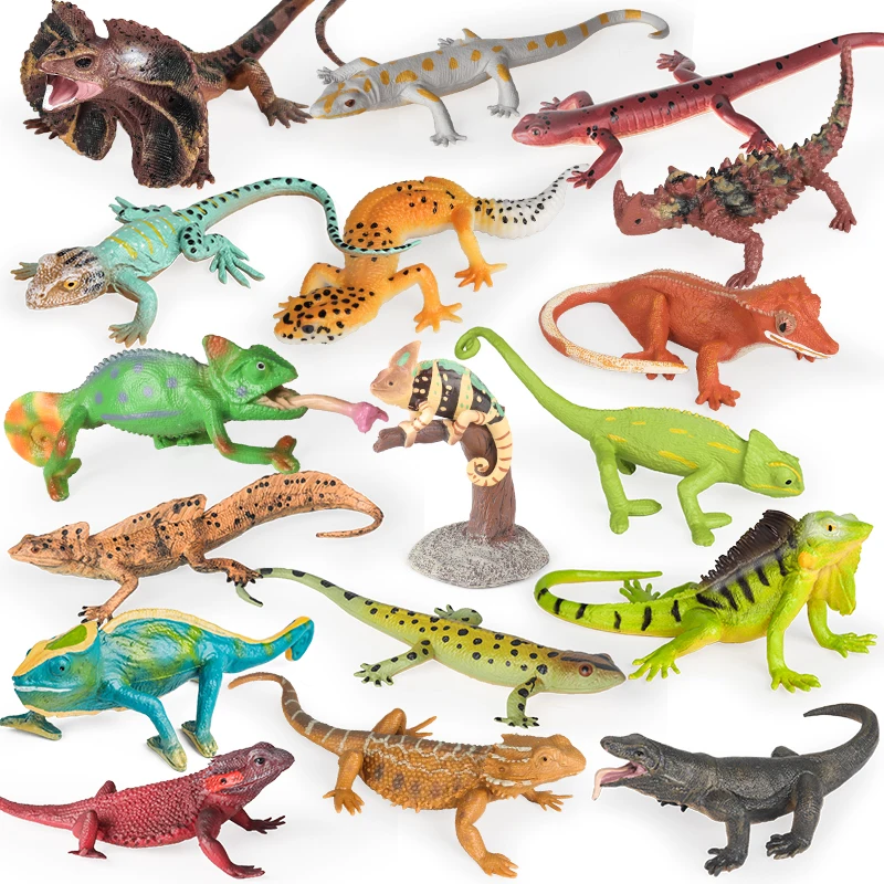 Oenux 爬虫類動物野生カメレオントカゲグリーンリグアナトゲ悪魔アクションフィギュアモデル置物教育玩具子供のためのギフト