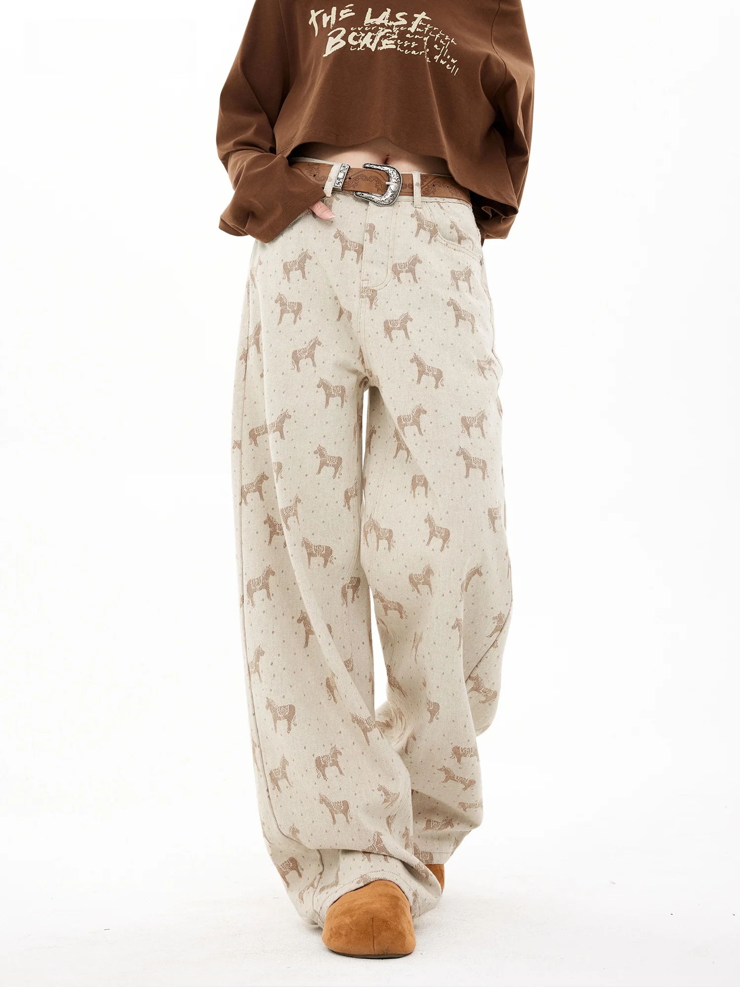 

Laid-ba Wide Leg Casual Pants Women's Loose Fit Floral Embroidery Retro Faion Long Trousers Spring 2026 New Sle Year