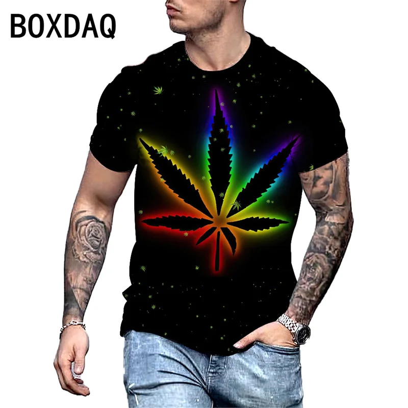 3D Marijuana No Smoking Print T-Shirt Men\'s Summer Short Sleeve O-Neck T Shirt 2023 New Oversized 6XL Fashion Men\'s Blouses