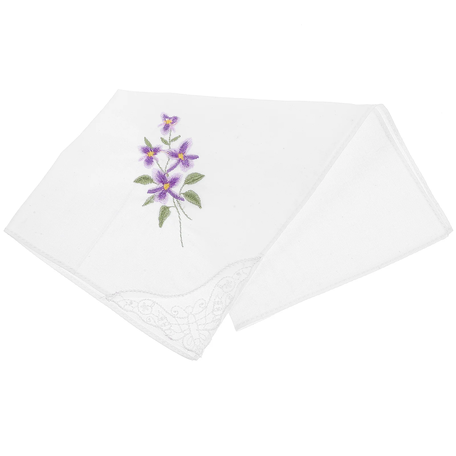 Lenço bordado de algodão renda padrão floral design delicado casamento banquete chá festa lenços para mulher