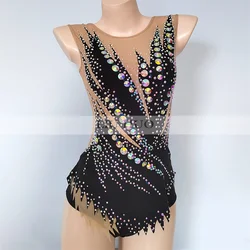 LIUHUO Rhythmic Gymnastics Leotard Customize Adult Women Girl Costume Performance Competition Dance Dress Teen White Purple Kid