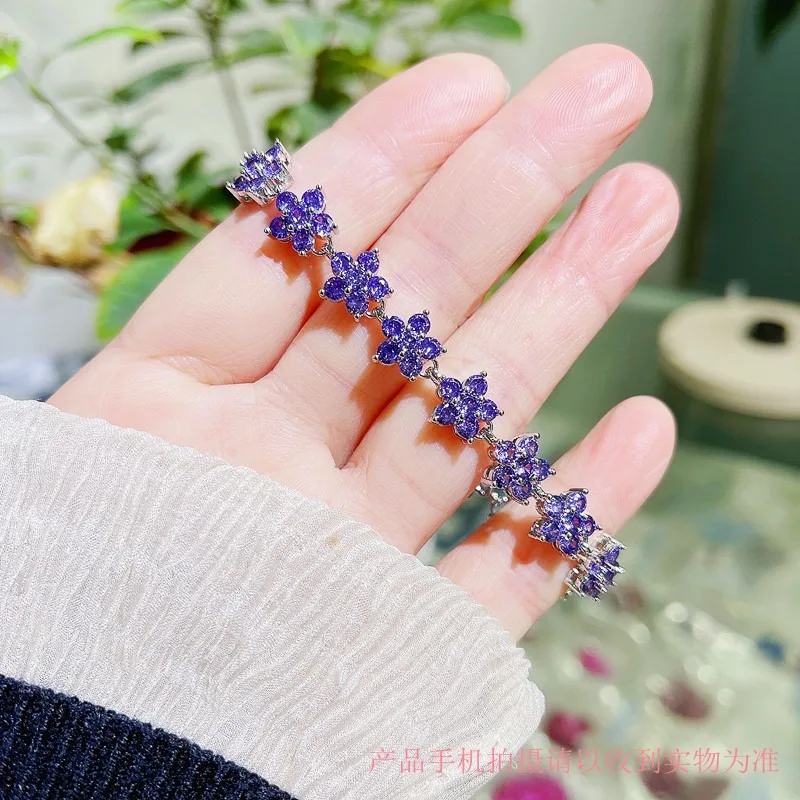 العصرية مكعب زركونيا أساور الزفاف للنساء الذهب الأبيض اللون ورقة سحر أساور واضح كريستال مجوهرات الزفاف