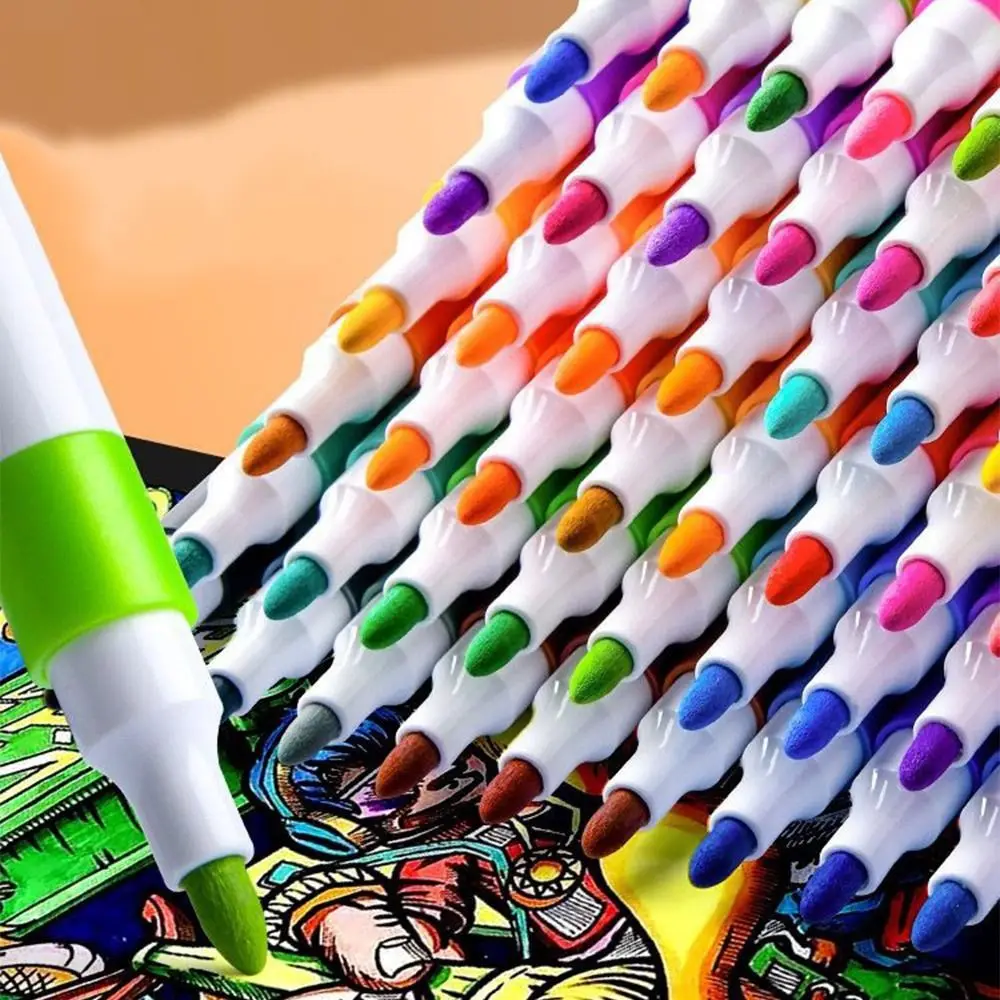 

80-цветный набор акриловых маркеров, набор акриловых маркеров с мягким наконечником, кисть для акриловой краски, маркер для рисования на водной основе, быстросохнущий художественный маркер