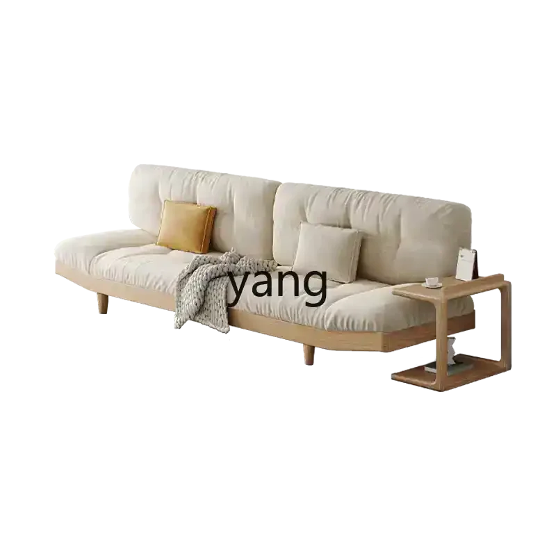 

xyy cloud ash wood all solid wood sofa combination living room small apartment fabric sofa