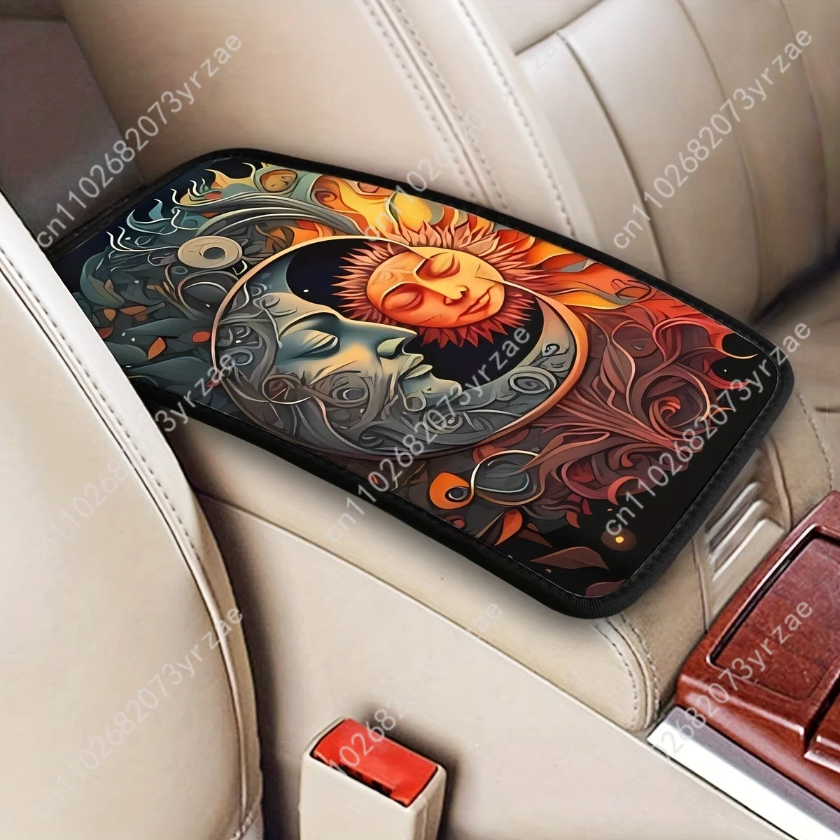 

Sun Moon Universal Car Armrest Cushion High Quality Non-Slip Car Armrest Cover Elastic Straps Car Interior Accessories